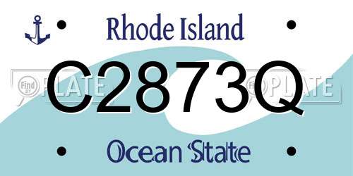 C2873Q Rhode Island License Plate