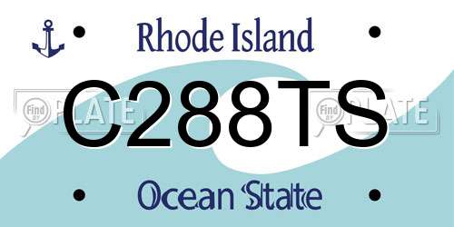 C288TS Rhode Island License Plate