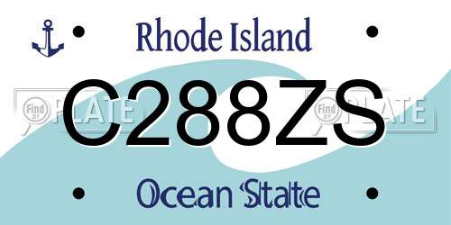 C288ZS Rhode Island License Plate