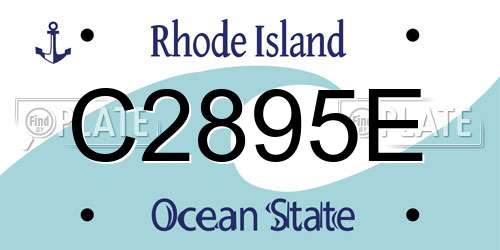 C2895E Rhode Island License Plate