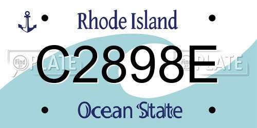 C2898E Rhode Island License Plate