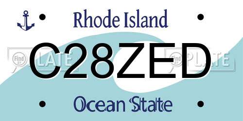 C28ZED Rhode Island License Plate