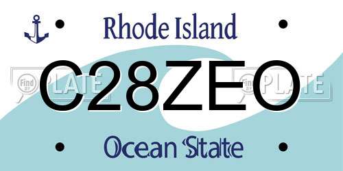 C28ZEO Rhode Island License Plate