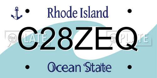C28ZEQ Rhode Island License Plate