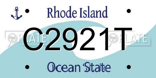 C2921T Rhode Island License Plate