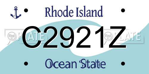C2921Z Rhode Island License Plate