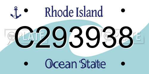 C293938 Rhode Island License Plate