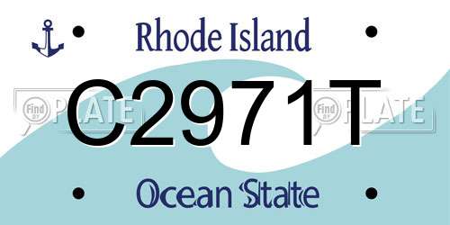C2971T Rhode Island License Plate