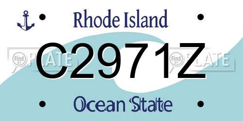 C2971Z Rhode Island License Plate