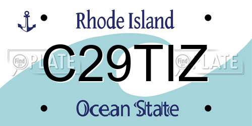 C29TIZ Rhode Island License Plate