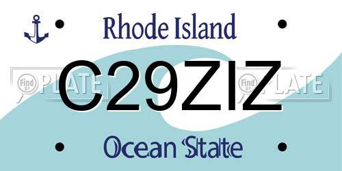 C29ZIZ Rhode Island License Plate