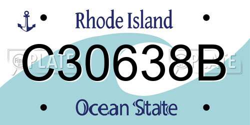 C30638B Rhode Island License Plate
