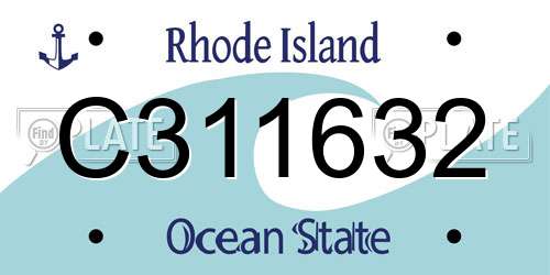 C311632 Rhode Island License Plate