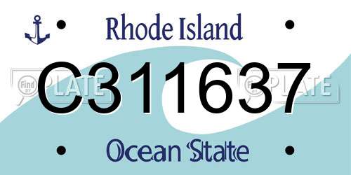 C311637 Rhode Island License Plate