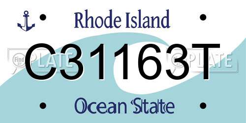 C31163T Rhode Island License Plate
