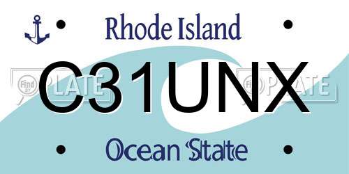 C31UNX Rhode Island License Plate