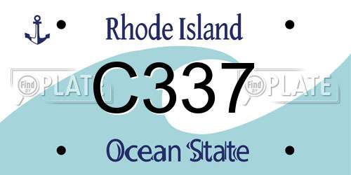 C337 Rhode Island License Plate