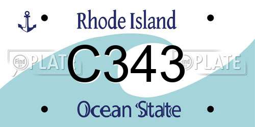 C343 Rhode Island License Plate