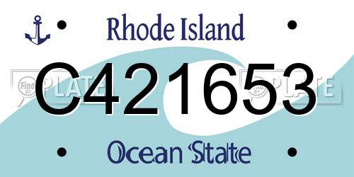 C421653 Rhode Island License Plate