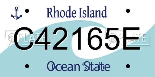 C42165E Rhode Island License Plate