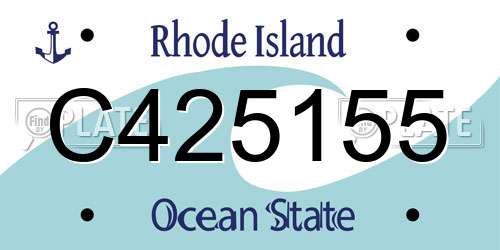 C425155 Rhode Island License Plate