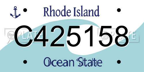 C425158 Rhode Island License Plate