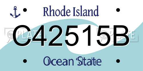 C42515B Rhode Island License Plate