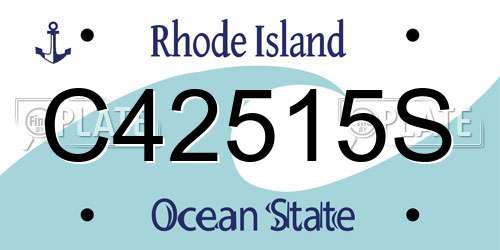 C42515S Rhode Island License Plate