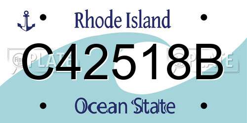 C42518B Rhode Island License Plate