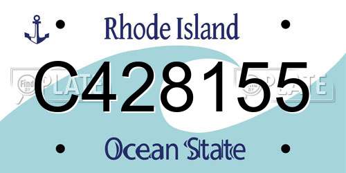 C428155 Rhode Island License Plate