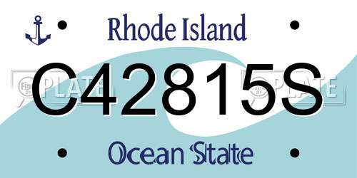 C42815S Rhode Island License Plate