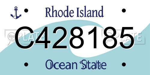 C428185 Rhode Island License Plate