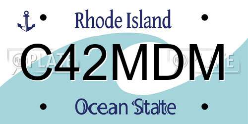 C42MDM Rhode Island License Plate