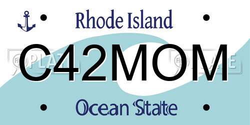 C42MOM Rhode Island License Plate