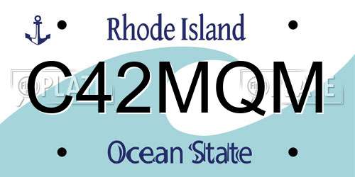 C42MQM Rhode Island License Plate