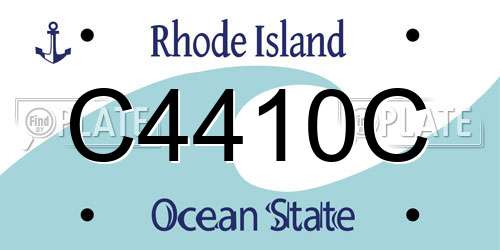 C4410C Rhode Island License Plate