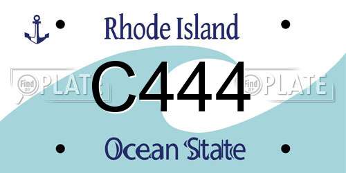C444 Rhode Island License Plate