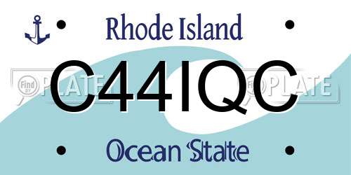 C44IQC Rhode Island License Plate