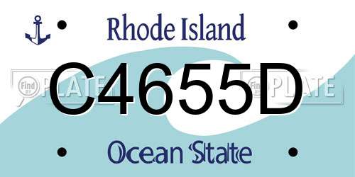 C4655D Rhode Island License Plate