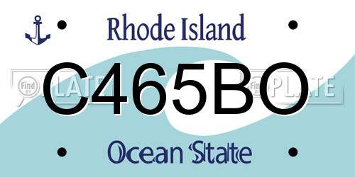 C465BO Rhode Island License Plate