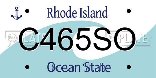 C465SO Rhode Island License Plate
