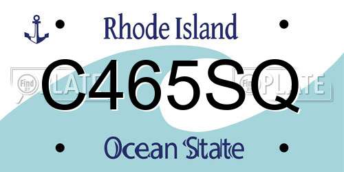 C465SQ Rhode Island License Plate