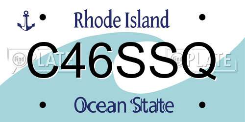 C46SSQ Rhode Island License Plate