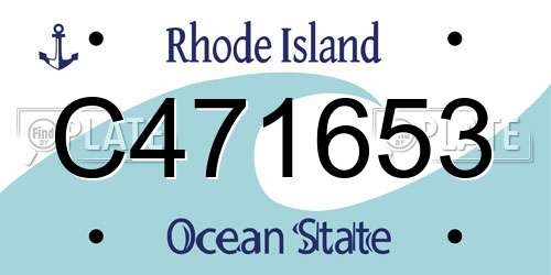 C471653 Rhode Island License Plate
