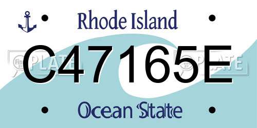 C47165E Rhode Island License Plate