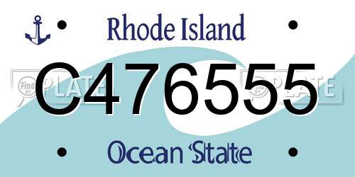 C476555 Rhode Island License Plate