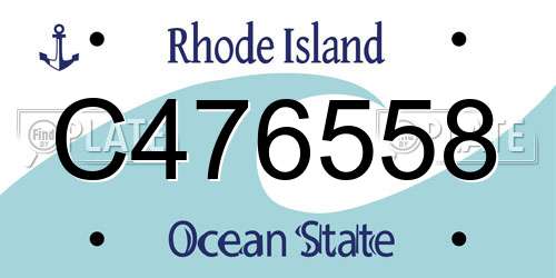 C476558 Rhode Island License Plate