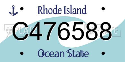C476588 Rhode Island License Plate
