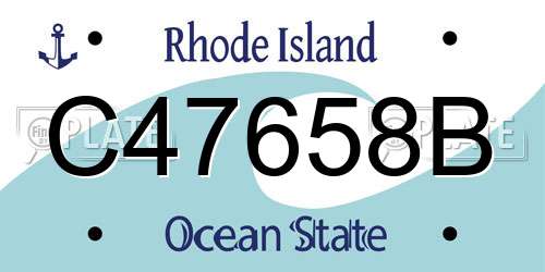 C47658B Rhode Island License Plate
