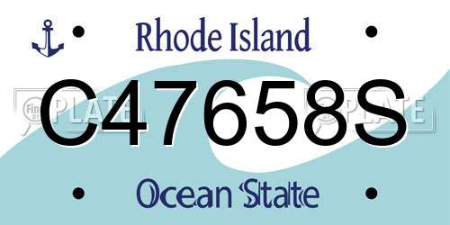 C47658S Rhode Island License Plate